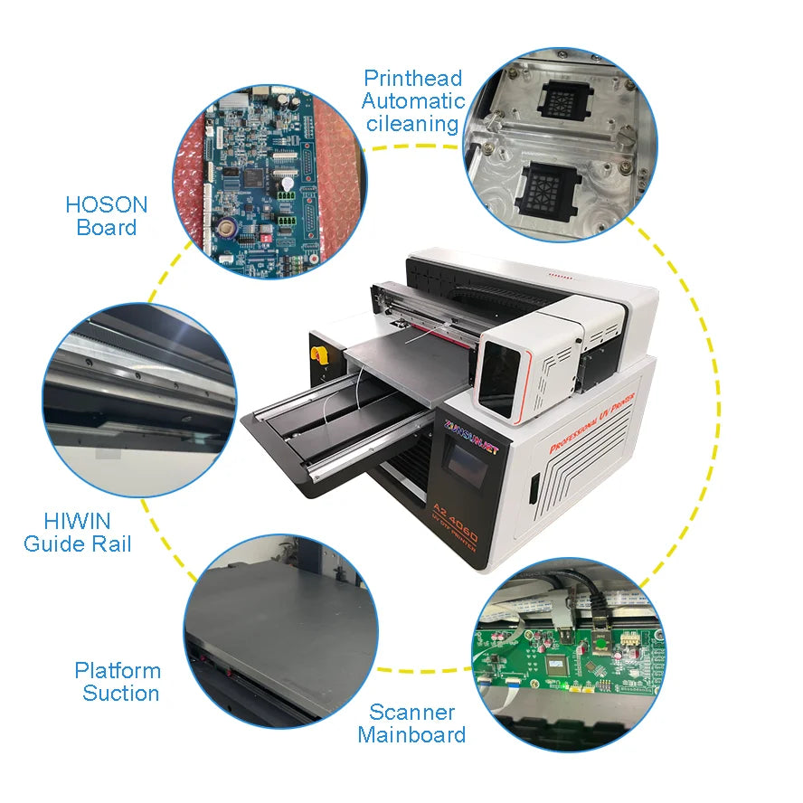 Uv 6090 Dtf Flatbed 3D Printer A3 A2 A1 UV Flatbed Printer with Visual Positioning System for Film Crystal Label