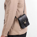 New Vintage Men's Crazy Horse Pu Leather Crossbody Shoulder Messenger Bag Small Fashion Casual Storage Mobile Phone