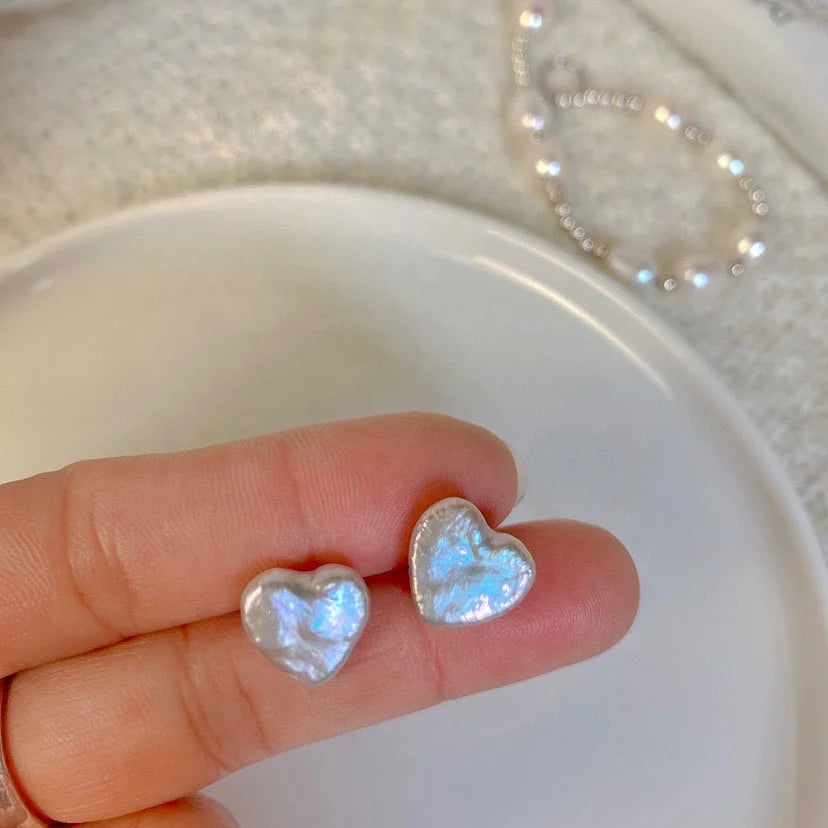 Baroque Pearl Jewelry 925 Sterling Silver Gilt Stud Everyday Simple Match with Natural Freshwater Pearl love Earrings