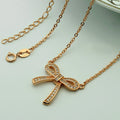 Adjustable 16 Inch Silver Necklaces Choker Knot Bow 925 Sterling Silver Pendent Necklace for Women