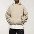 Manufacturer Custom LOGO 400gsm 500gsm Thick Sweatshirt Men Drop Shoulder French Terry Oversized Boxy Cropped Heavyweight Hoodie