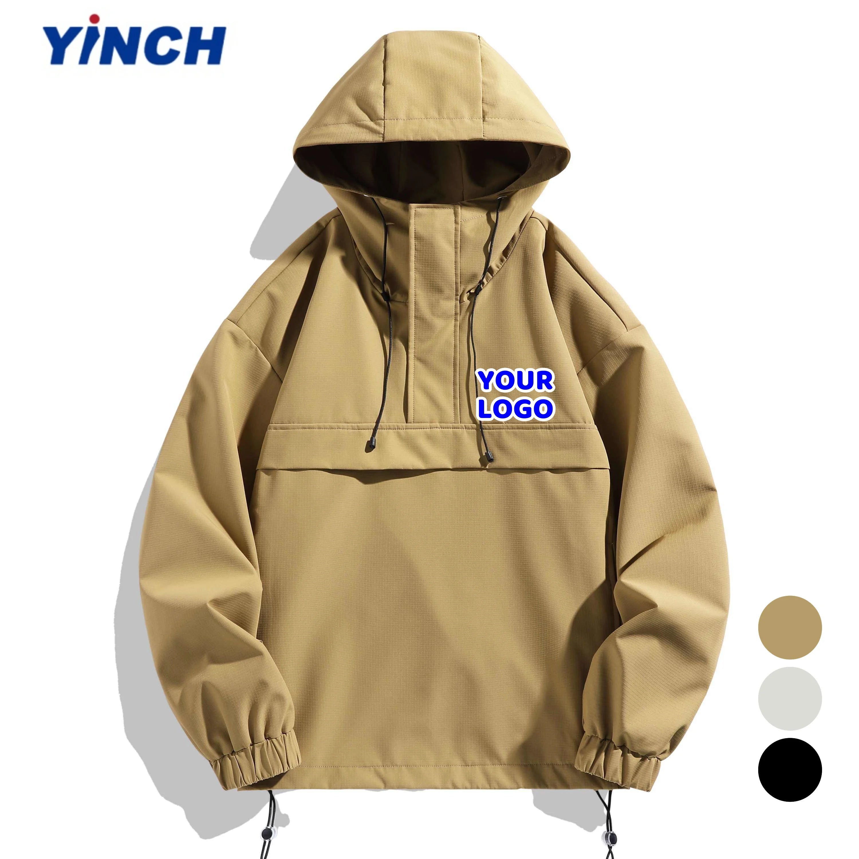LAYENNE Fashionable Water Proof Custom Label 1/2 Zip up Jacket Men Sports Jacket Anorak Windbreaker Jacket Unisex