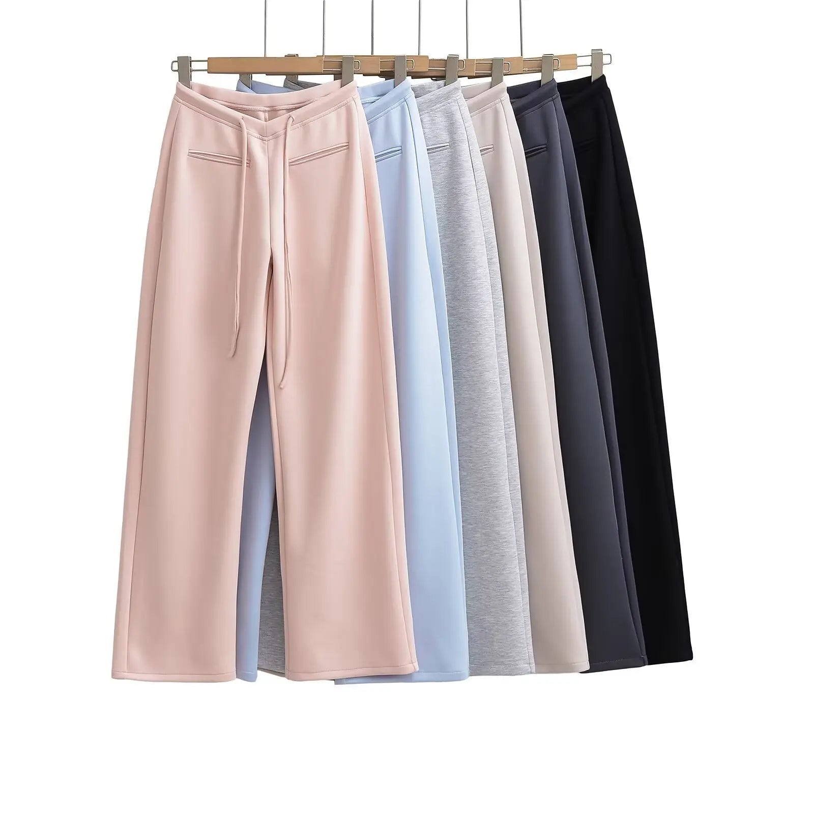 Women's Comfortable Long Flare Pants Loose Fit Oversize V Cut Quick Dry Breathable Spandex Material Available in Small XL Sizes