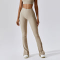 Gym Wear Manufacturer High Rise No Front Seam Custom Brand Active Flare Leggings