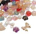 JC Crystal  Factory Direct Sell 8mm Double Color Rose Romantic Flower Beads Acrylic Abs Pearl Beads