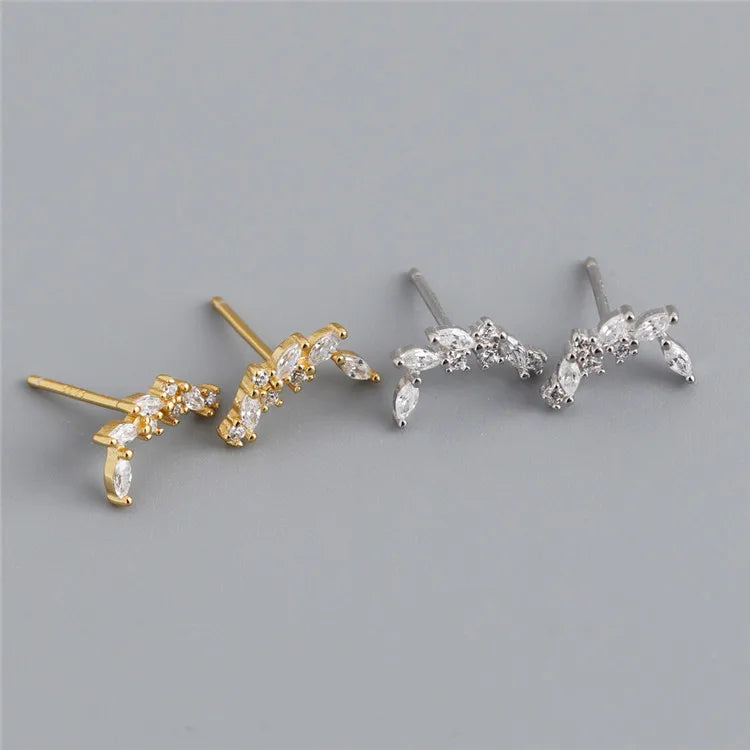SP Fine Jewelry Korean Fashion Zirconia Studs 925 Sterling Silver Cubic Zircon Stud Earrings
