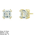 Fine Fashion 925 Silver Jewelry Stud Earrings Custom Stone for Girls Women Earring Gold Plated