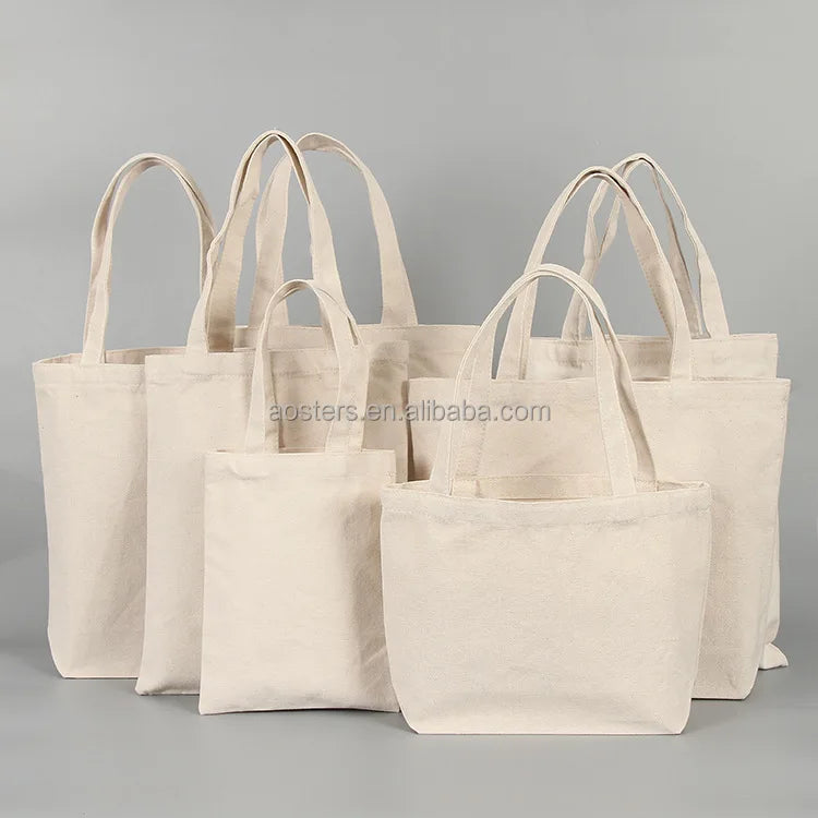 Recycled Blank Cotton Full Color Custom Printed Canvas Tote Bags Plain Canvas Bags With Custom Printed logo