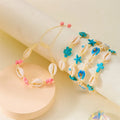 Beach Ocean Bohemian Style Evil Eye Turquoise Cross Turtle Conch Shell Starfish Bracelet for Women Men