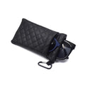 Double-deck Top Squeeze Eyeglasses case Leather Cell Phone Bag Soft Sunglasses case with Hook