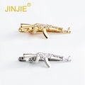 2024 JINJIE New Popular Fashion Tie Accessory Gold AK Gun Style Mens Tie Clip for Suit Wholesale