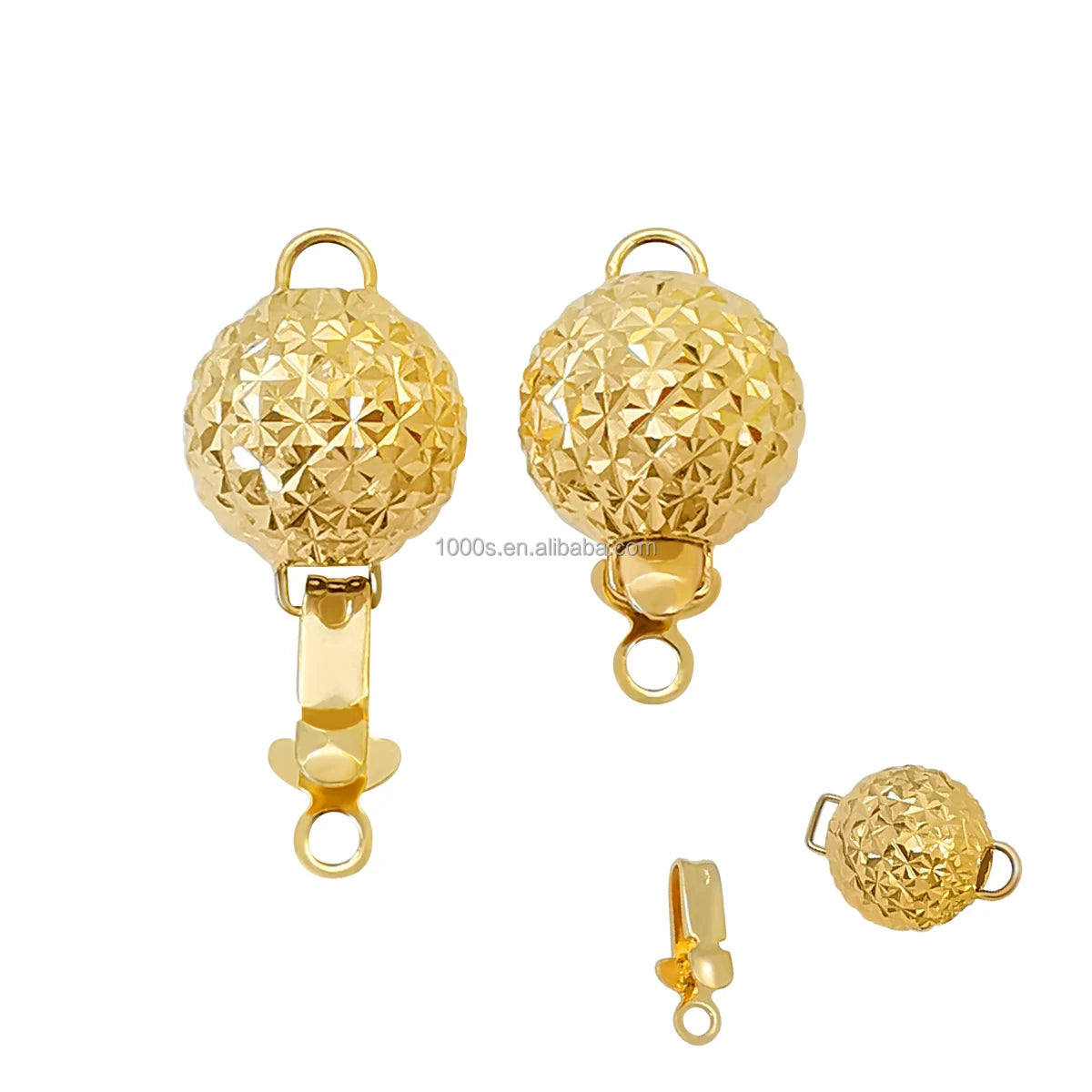 18K Real Gold Jewelry Solid Yellow Gold Accessories Jewelry Findings Geometric Pattern Necklace Bracelet Clasps