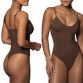 Sexy Tight-fitting Thong Bottom Women's Summer Backless Deep V Neck Halter Jumpsuit Bodysuit