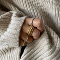 Women Jewelry Waterproof Chunky 3 Layers Layered Stainless Steel Braided Stacking Ring