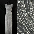New Embroidery Design French Rayon Fabric Mesh Lace Sequined Tulle Lace Gown Bridal Wedding Dress