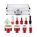 DZ 10-Piece Diamond Core Drill Bit Set with Thread Adapter 2 Diamond Beveling Chamfer for Ceramic Tile Hole Saw Kit for Tiles