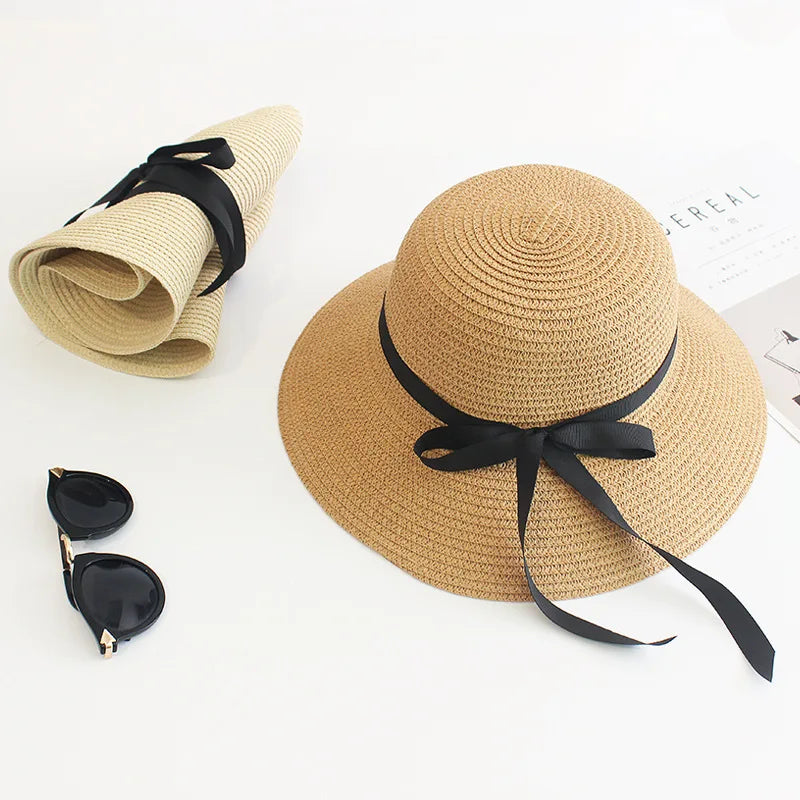Foldable Women's Big Brim Fashion Women's Beach Cap Sunscreen Sun Hat