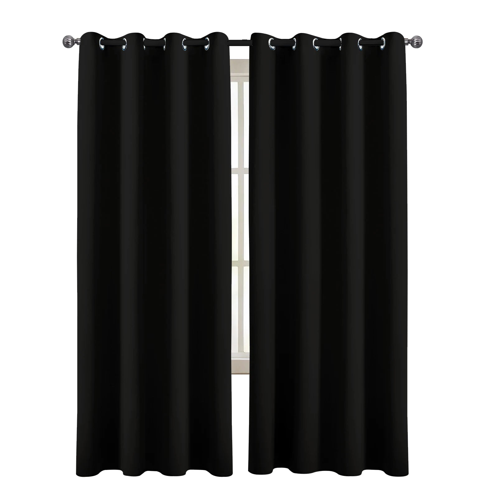 Amity Heavy Blackout Window Blinds Blackout Curtains for Bedroom Living Room Darkening Solid American Polyester Modern Satin