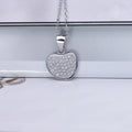 Fancy Women 925 Sterling Silver Pendants 3A Cubic Zirconia Rhodium Plated Love Heart Micro Pave Pendant