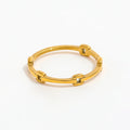 Joolim Jewelry Wholesale 18K Gold Plated Stainless Steel Ring Dainty Hollow Design for Women's Engagement Gift Party Wear