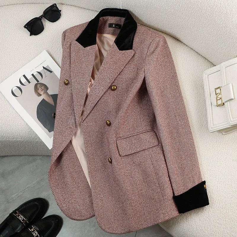 Hot Selling Double Breasted Ladies Blazers Fashion Casual Women s Suits Blazers Wholesale Women's Jackets