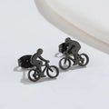 Stainless Steel Bike Charm Earring Silver 18KGold Rose Gold Black Plated Bicycle Girl's Cycling Design Stud Earrings