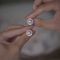 Retro Luxury Disc Design with Mother of Pearl Earrings and 7-8mm Natural Freshwater White Bread Pearl Earrings for Women