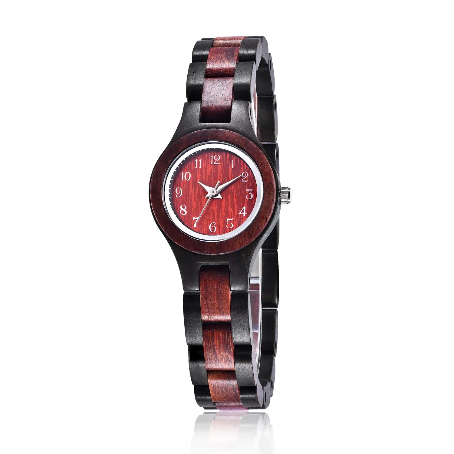 TJW Luxury Digital Display Women's Wooden Watch 26mm Glass Window Miyota Movement Customized Logo Small Batch Fashion Business