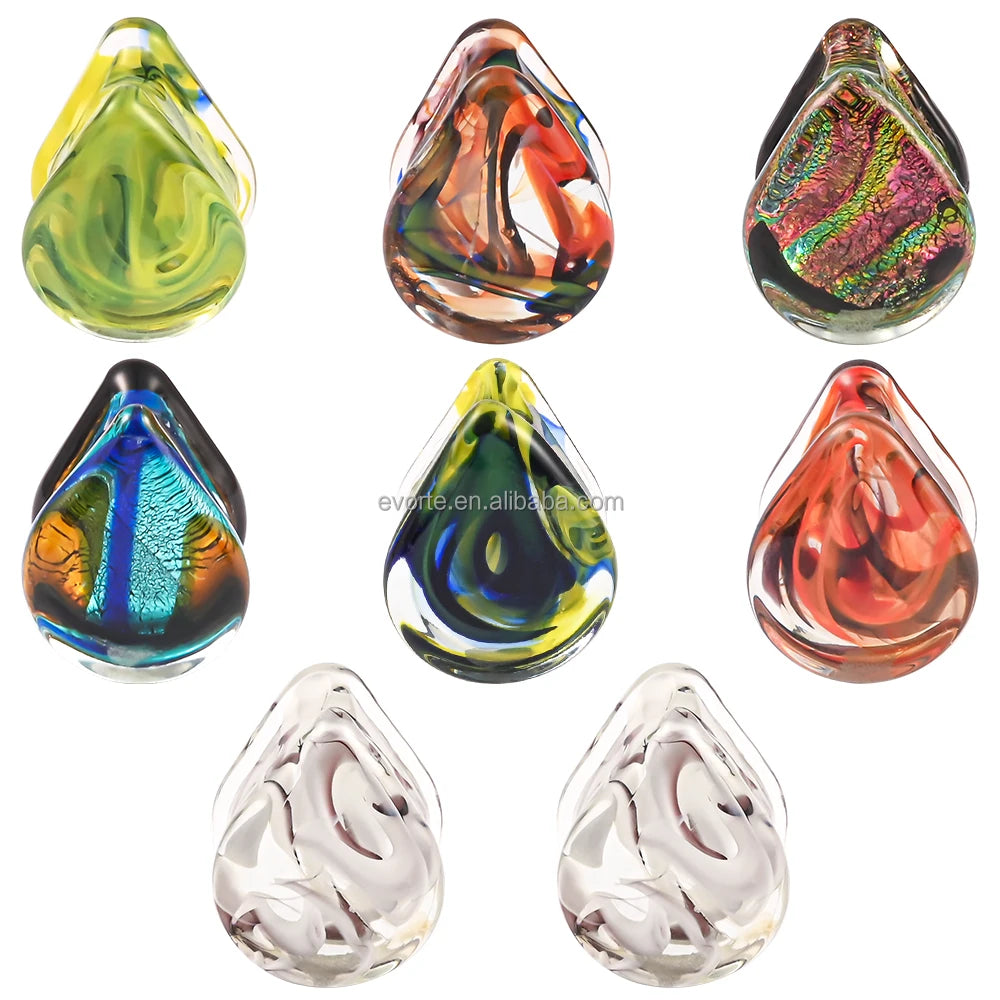 Evorte Wholesale 6-30mm Water Drop Design Glass Tunnels Ears Gauges Plugs Stretchers Expander 0g-1" Piercing Jewel Wedding Gift