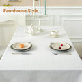 Heavy Duty Rectangle Table Cloth Solid Cotton Linen Modern Farmhouse Style Waterproof Wrinkle-Free Cover for Kitchen Woven