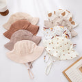 Kids Wide Brim Hat Summer Adjustable Beach Sun Hat UV Protection Summer Baby Sunshade Bucket Hat for 0-3Years Old