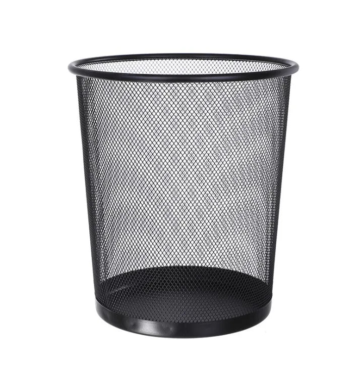 Durable Metal Wire Mesh Trash Bin Open Top Office Waste Paper Basket for Household or Office Waste Management