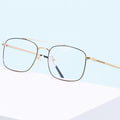 XH91227 1pc Metal Dual-Bridge Squared Frame Blue Light Blocking Vivid Color Fashion Decoration Unisex Eyeglasses Optical Frame