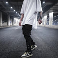 OEM Men's Mid Waist Cargo Jeans Latest Street Wear Trousers with Elastic Closure