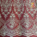 High End 100% Polyester Beaded Wedding Embroidery Bridal Laces Fabrics Luxury Couture Lace XM-BF0728