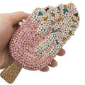Retail Luxury Diamond Ladies Evening Clutch Crystal Rhinestone Popsicle Ice Cream Purse Handbag Metal Chain Grape Party Fashion