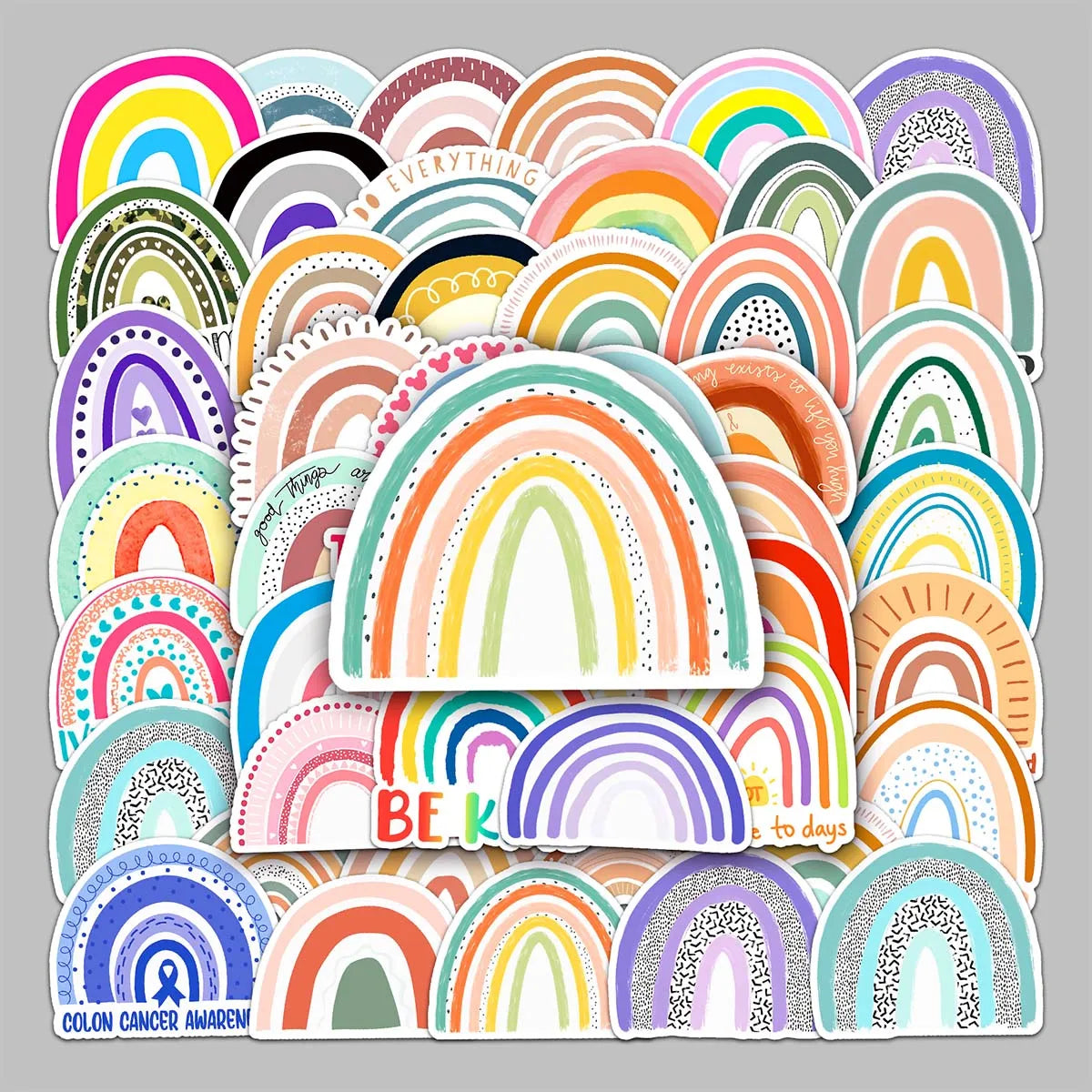 50PCS Hot-selling Cute Personality Decorative Graffiti Rainbow Bridge Stickers Scooter Suitcase Guitar Desktop Stickers