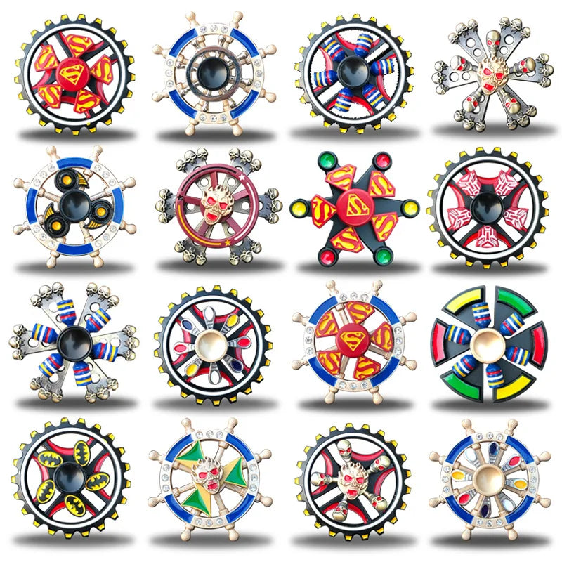 Cool Promotional Toys Double Layer New Metal Fidget Spinner Fingertip Fidget Spinners with Rudder Zinc Alloy Hand Spinner Toy