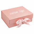 Custom Logo Luxury Magnetic Folding Cardboard Gift Boxes Black Ribbon for Cloth Storage Bag Cosmetics Paper Boxes