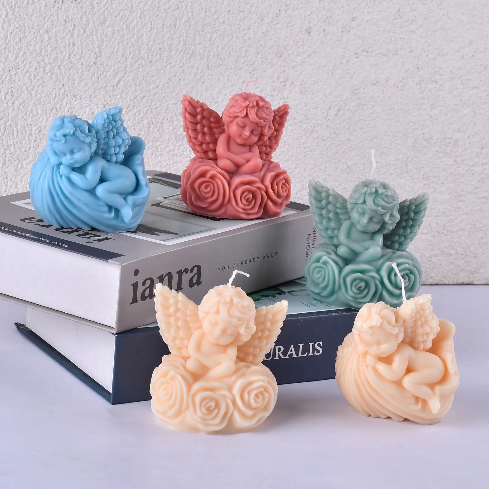 Rose Angel Scented Candle Silicone Mold Shell Angel Diffuser Stone Silicone Mold Cross-border Factory