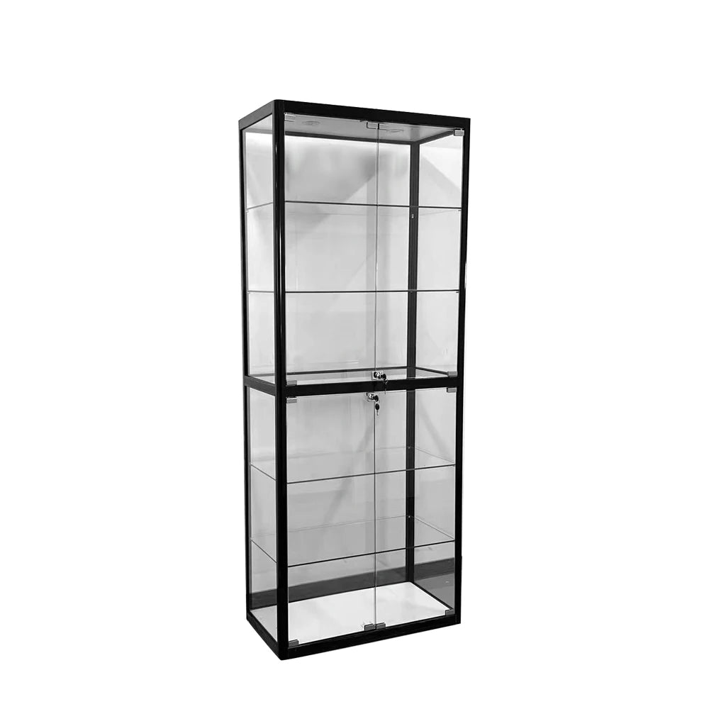 Full Vision Aluminum Frame Glass Display Showcase Furniture Shopping Mall Glass Cabinet With LED Lighting