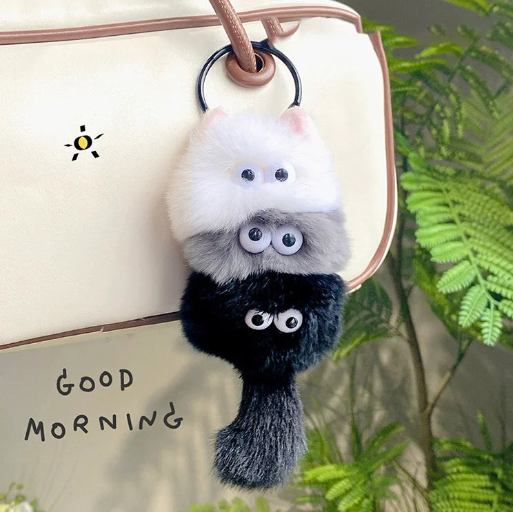 New Arrival Cat Ball Plush Keychain Handmade Cute Cartoon Pendant Accessories Perfect Girly Small Gift