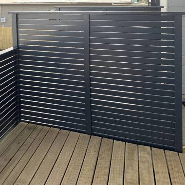 EKOO Premium Aluminum Slats Privacy Fence Low Maintenance Modern Design Outdoor Horizontal Slat Fencing DIY Screens Panels