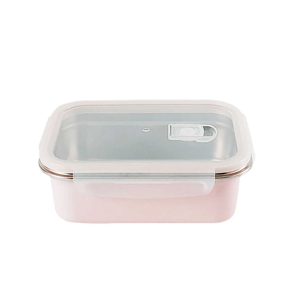Custom logo Hot Sale Airtight Food Container Stainless Steel Bento Box Kids Microwave Safe Children Lunch Box with Plastic Lid