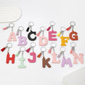 PU Leather 26 English Letter Keychain Colored Leather Fringe Single Letter Pendant Pendant