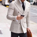 New Tuxedo Pant Suit Double Breasted Grey 2 Pieces Slim Men Suits With Pants Groom Wedding Prom Business Men's Formal Wear