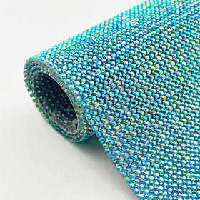 Self-Adhesive Rhinestone Sheet Crystal Mesh Fabric Iron Patches Beads Resin Diamond Sheet Garments Shoes Bags Flatback Style