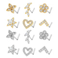 20G Fine Screw L Zircon Nose Nail Piercing Nose Unique Jewelry New Popular Foreign Wholesale Beautiful Diamonds Nose Studs