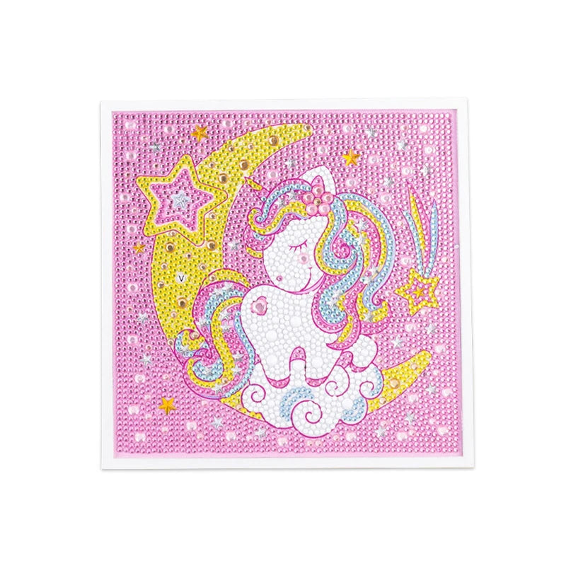 Children Diamond Painting Lovely Dreaming Moon Horse With Frame  Home Tabletop Wall Decor Art Hot Selling