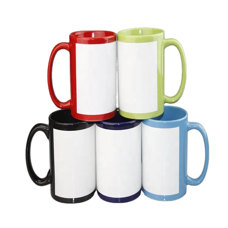 Prosub Wholesale High Quality Personalized Photo With White Patch 11oz Full Color Mug Blanks Sublimation Ceramic Coffee Mug